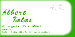 albert kalas business card